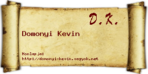 Domonyi Kevin névjegykártya